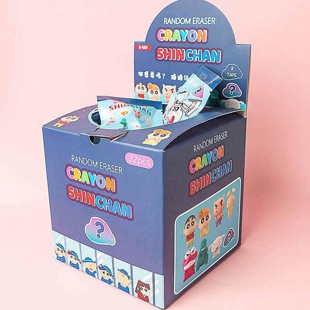 32 unids/set Anime Crayon Shin-chan Diy dibujos animados Animal borrador de lápiz figura de acción Nohara Shiro artículos para estudiantes papelería niños