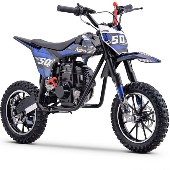 Aoemoe Gas Dirt Bike, 40cc 4-Stroke Gas Powered Kids Off Road Motorcycle (Model-DB4S004) with Off-Road Tire, Suspensions, Disc Brakes, Max Load 165Lbs, Up to 25Mph, NO OIL MIX REQUIRED