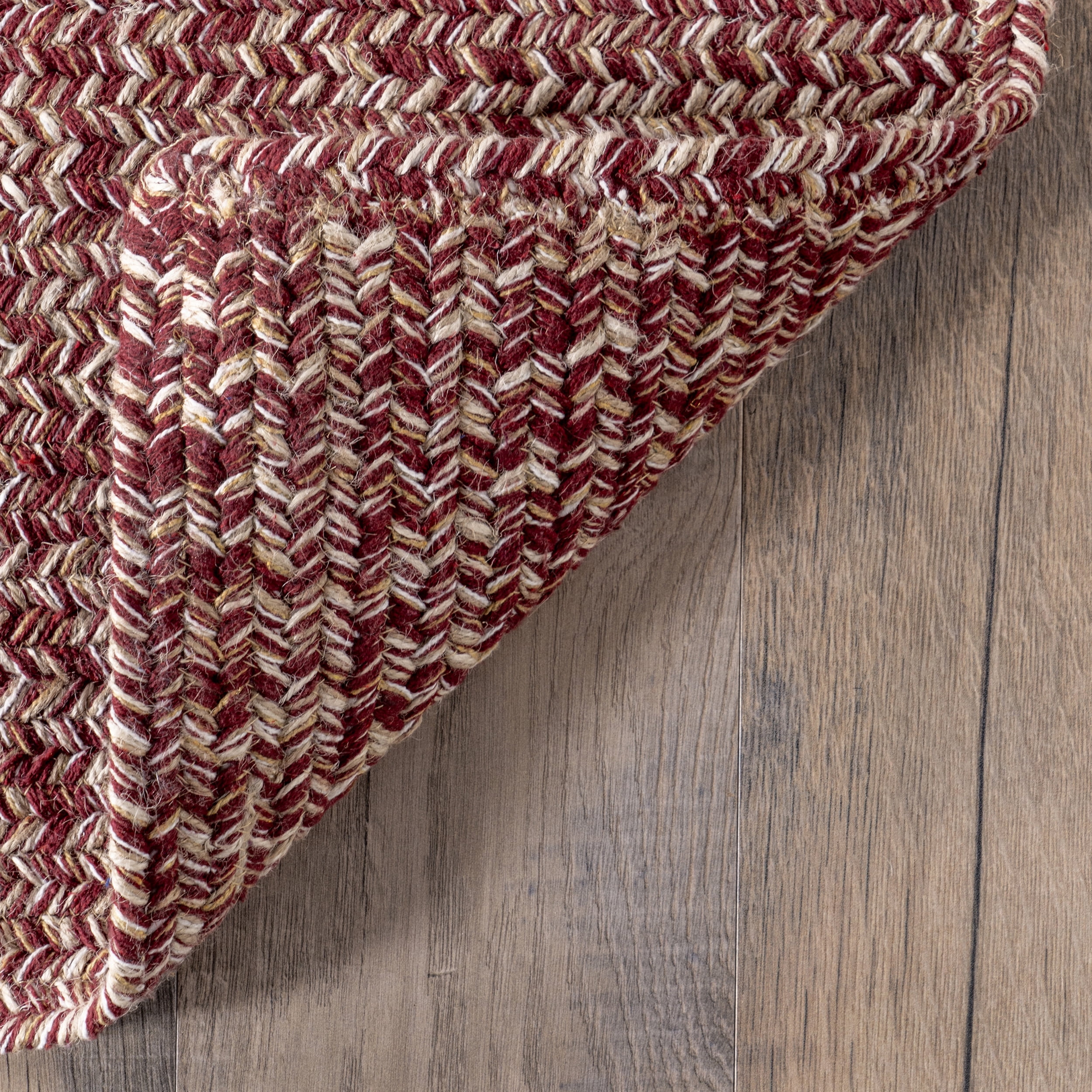 nuLOOM Elvira Casual  Braided Cotton Area Rug, 8' x 10', Wine