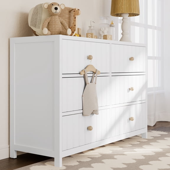 Graco Teddi 6 Drawer Nursery Double Dresser, White