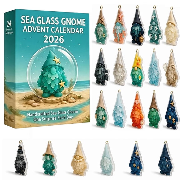 Sea Glass Gnome Advent Calendar 2026 | Coastal Christmas Countdown Calendar