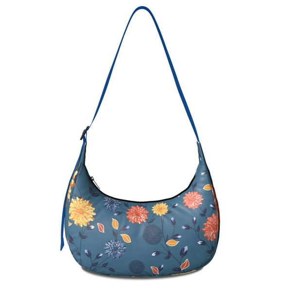 Crossbody Handbag for Women – Water-Resistant Nylon, Boho Vintage Floral and Skull Print, Romantic Floral and Leopard Pattern Purse