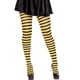thumbnail image 1 of Mallas Leg Avenue de nailon a rayas para mujer, color negro y amarillo, 1 of 2