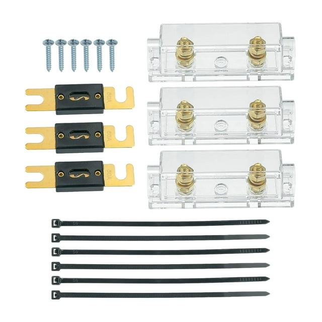3Pcs Anl Fuse with Fuses Holders Car Automotive Replacement Anl Fuse Holder 80A