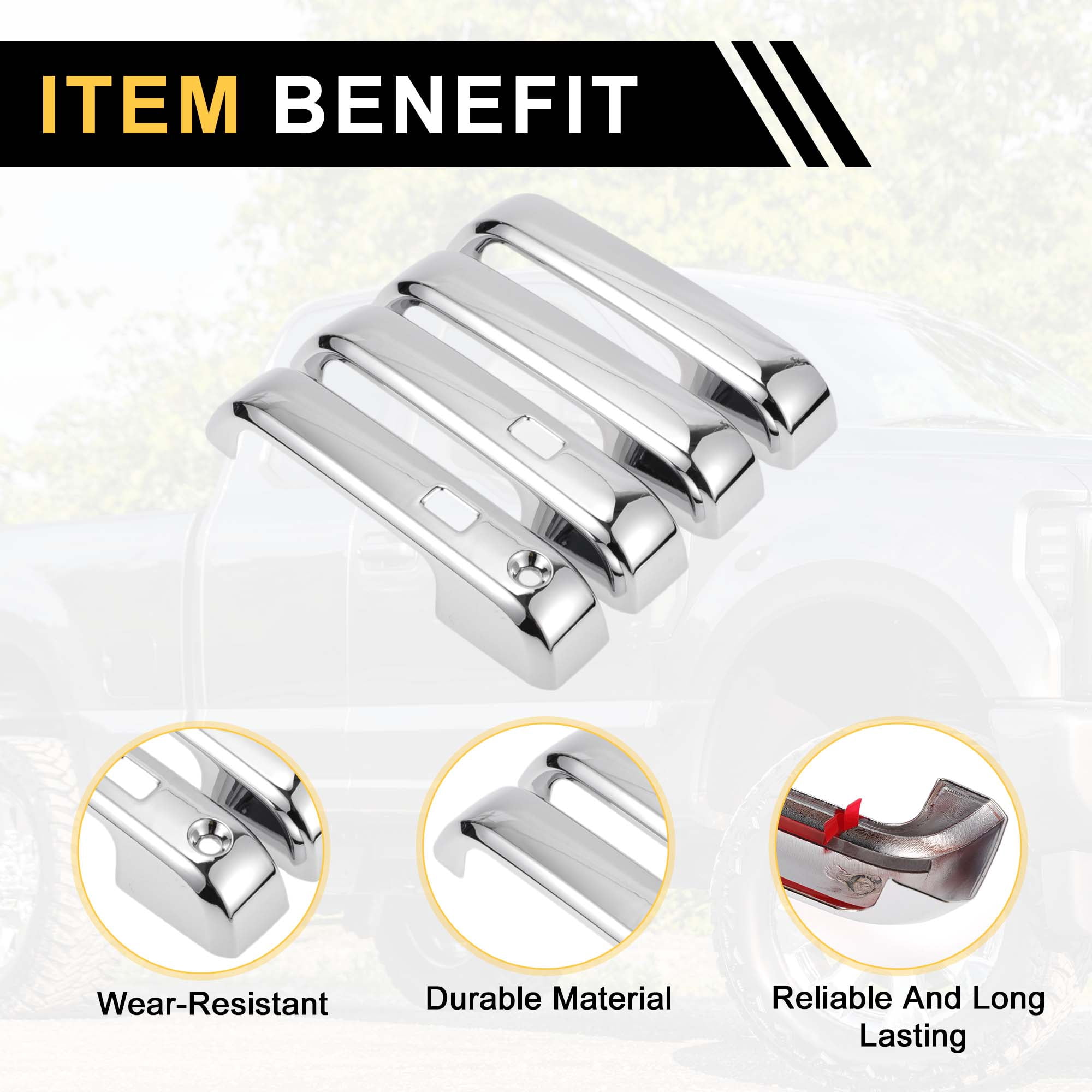 Unique Bargains Exterior Decoration Protector for Ford F-150 2015-2020 Car Door Handle