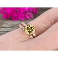 thumbnail image 2 of Vintage Looking 10k Rose Gold 2 Carat 6mm Round Cut Champagne Diamond Moissanite Engagement Rings With Unique Matching Wedding Band Art Deco, 2 of 2