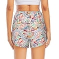 thumbnail image 2 of Lsque Passport Stamp Printed Women's Running Shorts with Liner Pockets,Elastic Quick Dry Workout Athletic Gym Yoga Shorts,Womens High Waist Shorts-Medium, 2 of 9