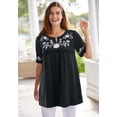 thumbnail image 3 of Woman Within Plus Size Embroidered Split-Neck Tunic, 3 of 3