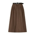 thumbnail image 3 of THDHVS Women's Skirts,Women Solid Color Corduroy Maxi Skirt with Detachable Belt High Waist Flowy for Fall Winter Season Elegant and Casual Long Skirt,Skirts for Women Trendy, 3 of 8
