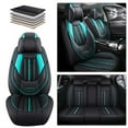 thumbnail image 6 of Maidao Car Seat Covers Full Set for Opel for Astra 1992-1998 5 Seats Compatible Airbag Waterproof Premium Leather Front and Back Seat Protectors Black and Green, 6 of 9