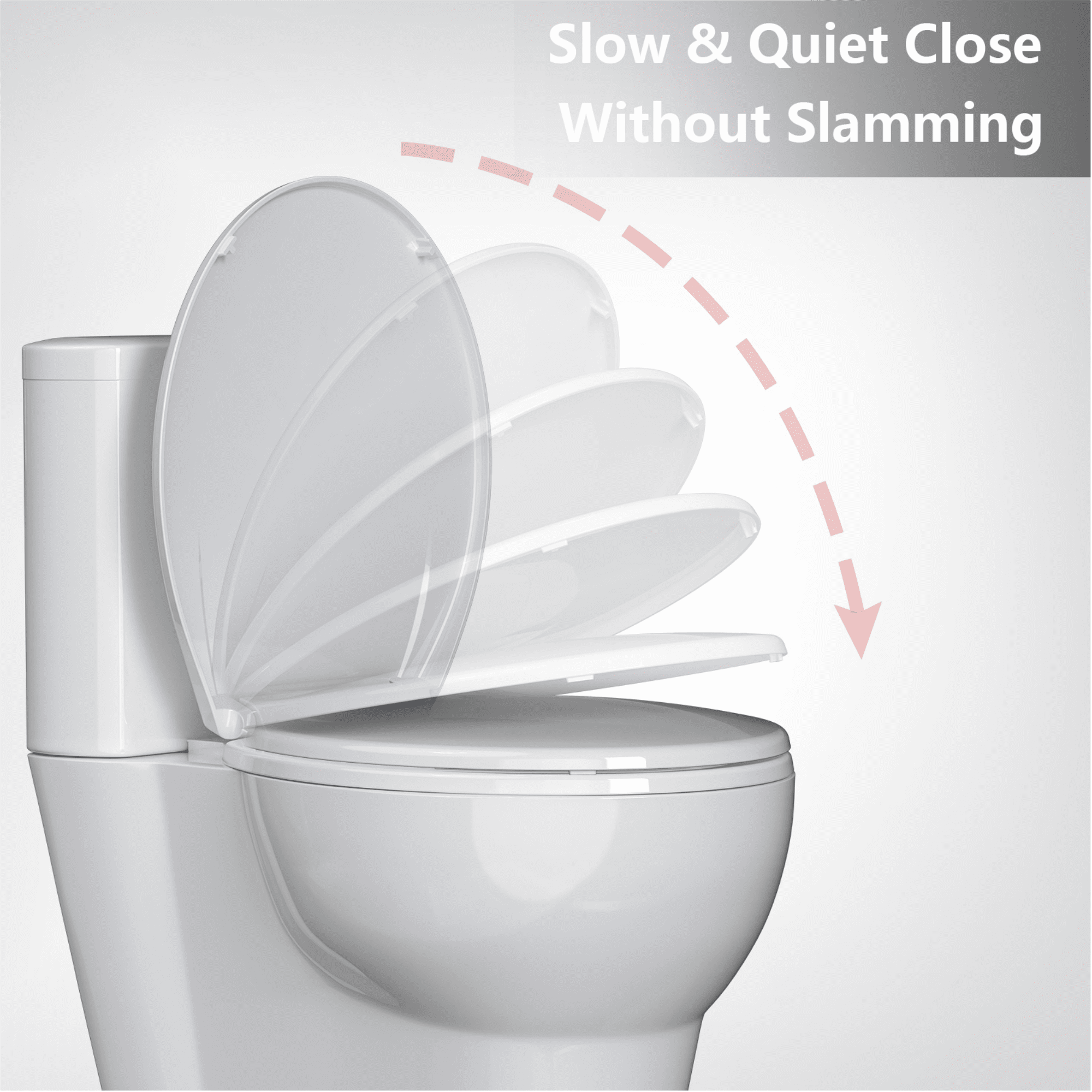 Heavy Duty Elongated Toilet Seat, Soft Close White Toilet Lid with Quick Release for Easy Cleaning, No-Slip & No-Wiggle, 660 LBS Capacity, Universal Fit