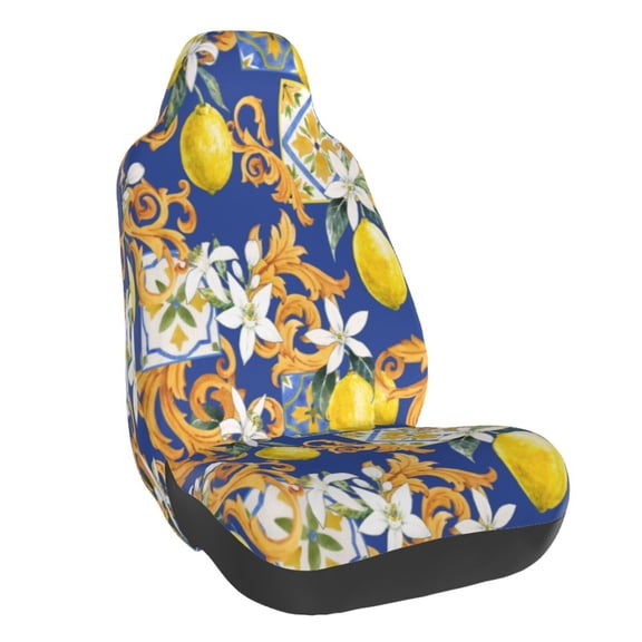 Vsdgher Sicilian Style for Automotive Seat Covers for Cars Trucks and SUVs, Universal Fit Anti-Slip Bucket Seat Protector for Cars,Vehicle Seat Protector for Front Seats