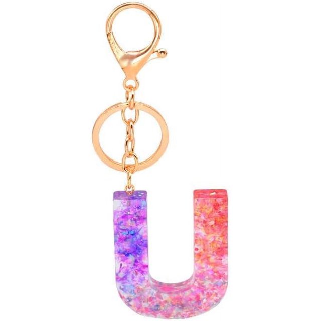 Letter Keychain,26 Letters A-Z Decorative Letter Keychain,Name Keychain for Women Girls Men Teenager Gift