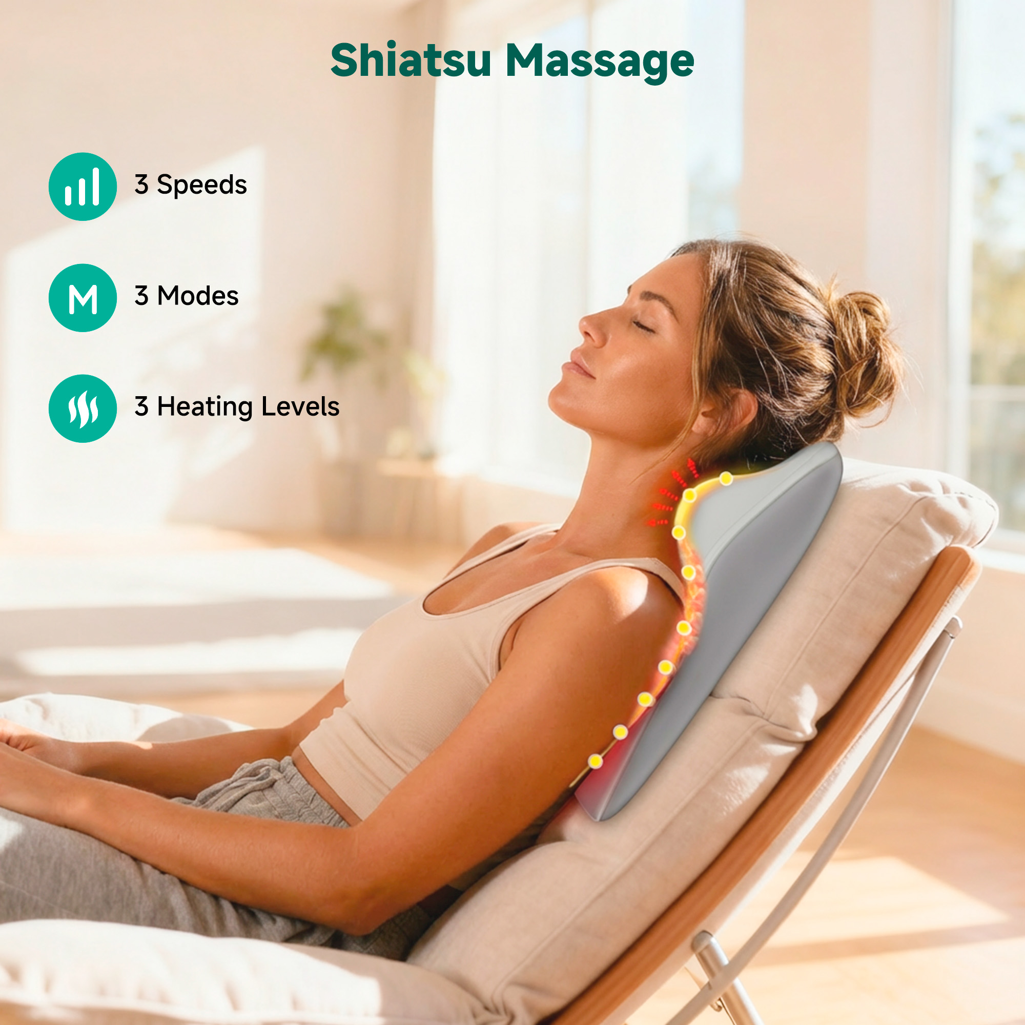 Snailax Neck and Back Massager with Heat photo 3