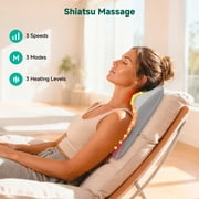 Snailax Neck & Back Massager with Heat, 4D Deep Kneading Shiatsu 8 Massage Nodes, Gift