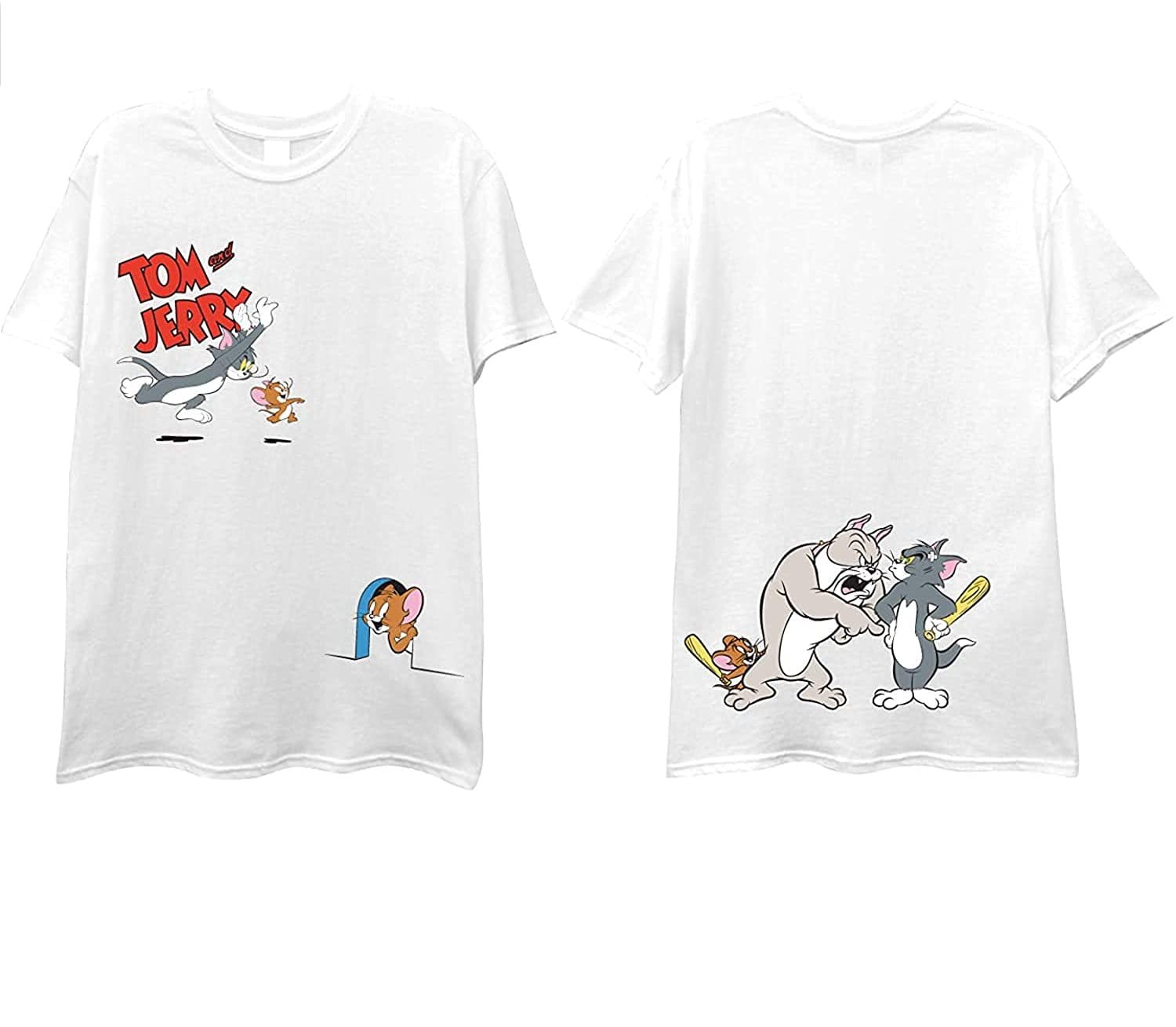 Mens Tom & Jerry Battle Shirt - Classic Hanna-Barbera Tee - Vintage Cartoon Chase  T-Shirt | T-Shirts
