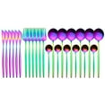 thumbnail image 2 of 24 Packs/set Fork Set 401 Stainless Steel Coffee Stainless Steel Teaspoon Dinnerware Flatware for Restaurant, Colorful, 2 of 8