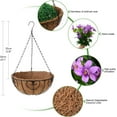 thumbnail image 5 of Artificial Flowers Hanging Basket for Outdoor Indoor, Fake Orchid Flowers in Coconut Lining Hanging Basket for Home Courtyard Decoration, 5 Branches Flowers in '' Basket(Blue), 5 of 5