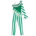 thumbnail image 5 of YONGHS Kids Girls Christmas Candy Cane Striped Unitard Bodysuit Xmas Dance Jumpsuit 4-16 Green 10, 5 of 5