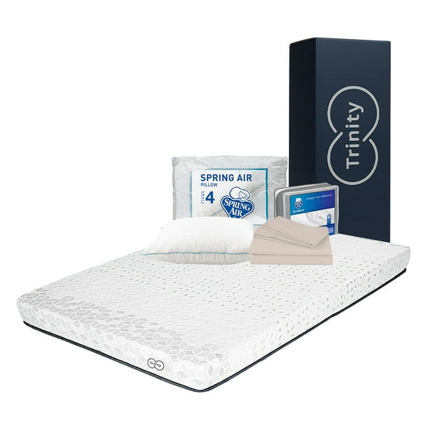 Colchón de Caja Matrimonial Restonic Trinity + Almohada + Juego de Sábanas