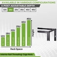 thumbnail image 3 of NavePoint 18U 4 Post Server Rack – Open Frame Rack for 19 Inch Equipment, Adjustable Depth 4-Post Network Rack with Casters Wheels, 18U Server Rack 1322lbs Capacity, Black, 3 of 5