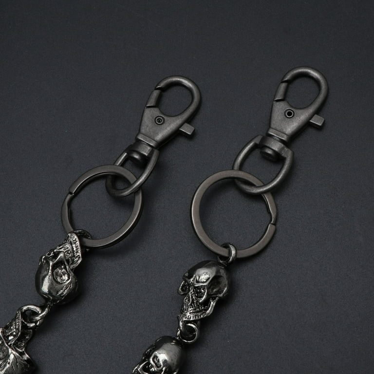 Punk Waist Pants Chain with Skull Keychain - Multilayer Pearl Chains for Men's Jeans