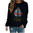 thumbnail image 2 of Sudaderas de Cuello Redondo de Navidad Para Mujer Moda Otoño Nuevo Suéter Con Estampado de Árbol de Navidad Odeerbi ODB209004, 2 of 3