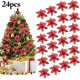 thumbnail image 2 of Outgeek Decoraciones para árboles de Navidad, 12 Piezas Juego de Adornos para árboles de Navidad Deco Flores navideñas Artificiales con Purpurina para Decoraciones navideñas para Fiestas de Bodas, 2 of 4