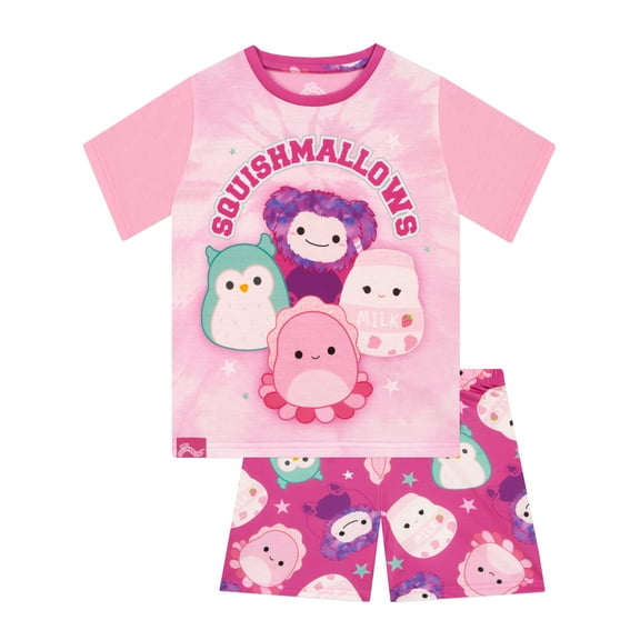 Squishmallows Girls Short Pajamas Pink Sizes 6-14