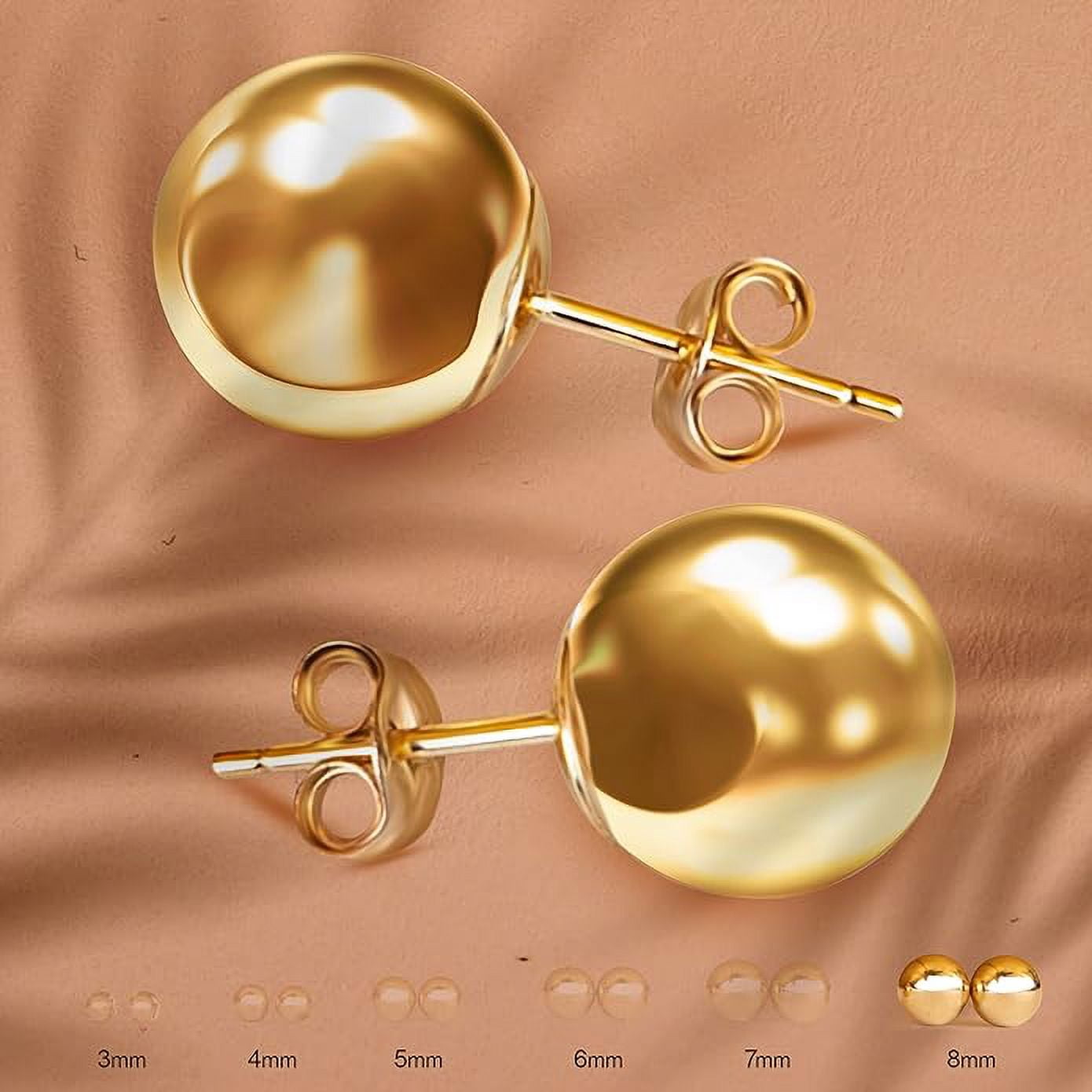 Pori Jewelers Premium 14K Gold Ball Stud Earrings-Women