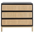 thumbnail image 5 of SAFAVIEH Zadie 3 Drawer Rattan Chest, Black With Natural Rattan/Gold Legs (34 in. W x 18 in. D x 30 in. H), 5 of 16