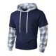 thumbnail image 2 of Ceisia Men's Regular-Fit Fake Two-Piece Plaid-Paneled Hooded Sweatshirt Multi-Style Gift, 2 of 9