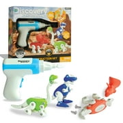 Discovery™ #Mindblown Dinosaur Construction Set, 90-Piece Action Model Build Kit, Kid-Safe Electronic Tools and Screws, Create T-Rex Triceratops Brachiosaurus, Prehistoric Monsters For Paleontologists