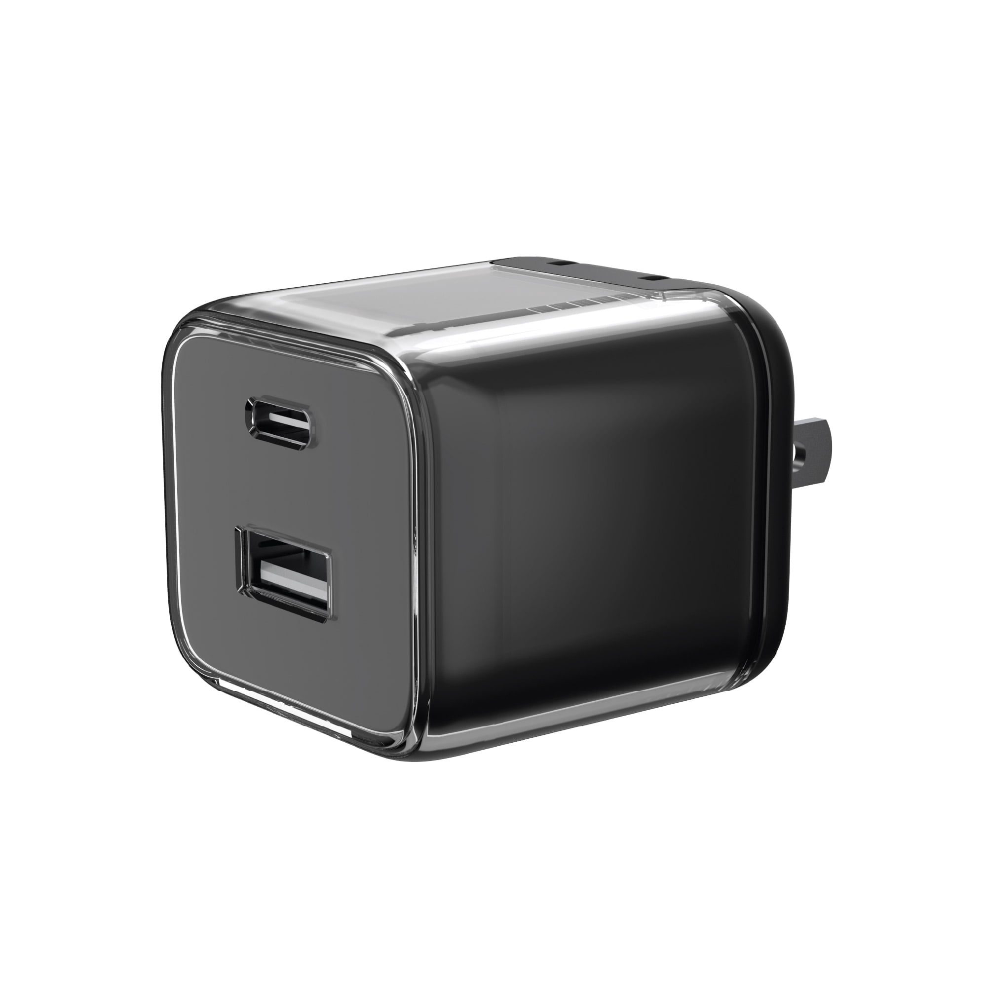 onn 32W Dual-Port USB-C & USB-A Wall Charger, Fast Charging, USB-IF Certified, Foldable Plug, Compatible with iPhone, iPad, AirPods, Samsung Galaxy, Note, Pixel Devices, & More - Black