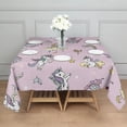 thumbnail image 3 of Pink Unicorn Castle Pattern Square Tablecloth,Waterproof Square Table Cover,Wipeable Spillproof Washable Table Cover for Home Kitchen Party Decor 52"x52"(132x132cm), 3 of 6
