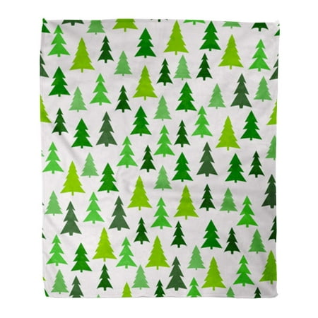KDAGR Throw Blanket 58x80 Inches Pattern Green Fir Trees Christmas Evergreen Warm Flannel Soft Blanket for Couch Sofa