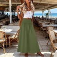 thumbnail image 2 of Maxi Skirts for Women Casual Boho Swing Pleated Beach Long Skirts Smocked Elastic High Waisted Skirts with Pockets L, 2 of 9