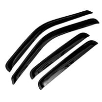 Sizver Smoked Window Visors/Wind Rain Deflector Rain Guard For 1999-2016 Ford F250/F350/F450 CREW CAB ONLY