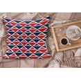 thumbnail image 2 of Americana Fluffy Throw Pillow Cushion Cover, USA Flag Inspired Abstract Pattern Squares and Triangles Art, Decorative Square Accent Pillow Case, 40" x 40", Red Dark Blue and White, by Ambesonne, 2 of 5