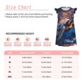 thumbnail image 3 of Fotbe Night Sky Turtle Vestido de Dormir para Niñas de 3 a 10 Años, Mangas Cortas, Estilo Princesa, Pijama Camisón con Mangas Voladas-Medium, 3 of 6