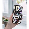 thumbnail image 5 of FINCIBO Soft Rubber Protector Cover Case for Apple iPhone 14 Pro 6.1" 2022, Mix Marble Tiles Black BG, 5 of 5