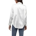 thumbnail image 7 of Voguele Women Shirts Long Sleeve Tops Lapel Neck Blouse Holiday Tunic Shirt Single Breasted White 2XL, 7 of 7