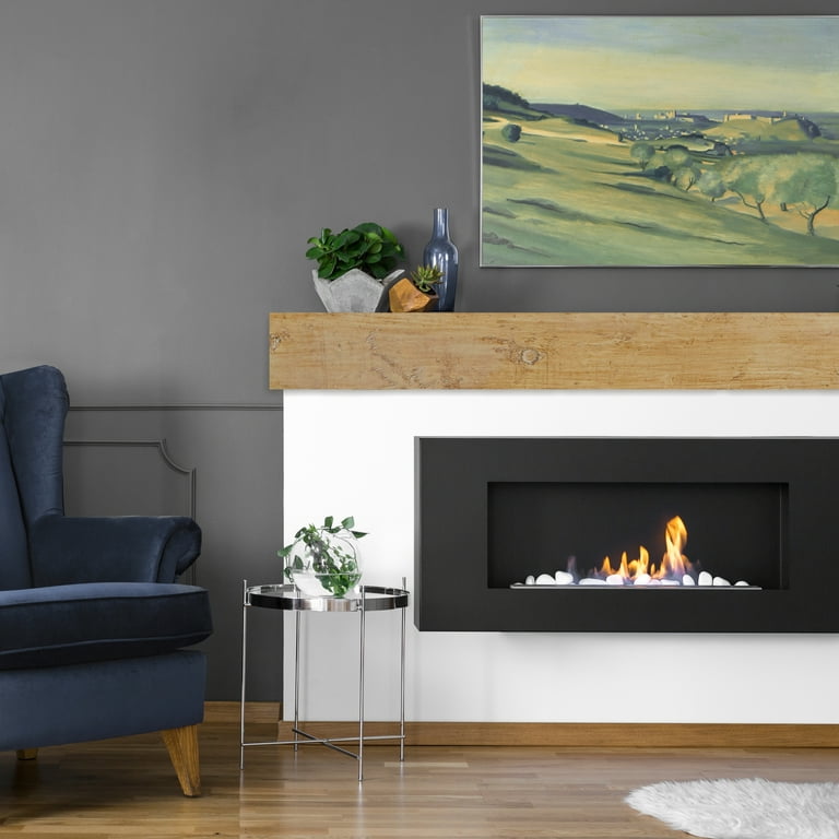 8H x 8D x 60W Pecky Cypress Faux Wood Fireplace Mantel, Walnut Stain -  Walmart.com