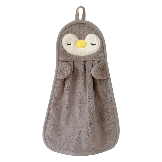 Toalla De Mano Que Se Puede Colgar, Toalla Absorbente, Toalla De Mano Para Niños, Toalla De Mano Para Bebés, Pingüino Y Pato Adorables, Suave Y Agradable Al Tacto.