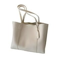 thumbnail image 4 of yuksok Women PU Leather Tote Bag Beach Purse Fashion Lady Handle Bag Casual Handbag White, 4 of 9