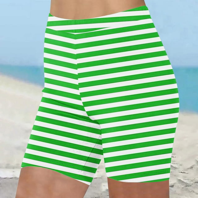 Gspmoly Shorts de Course pour Femmes, Shorts d'Été Taille Haute pour Femmes Shorts d'Été Décontractés Extensibles Short de Sport Shorts de Randonnée Femmes Liquidation Vert TG