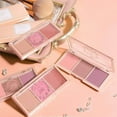 thumbnail image 6 of 3 Color Blush Palette for Cheeks - Natural Matte Pink Contour Powder Blush, 3 in 1 Long Lasting, Blendable, Face Matte Contour Blush Makeup Palette, Blendable Trio for Cheeks, All Skin Tones, 6 of 7