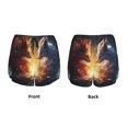 thumbnail image 3 of Hirioo Red And White Flame Fox for Women's Double Layer Athletic Shorts High-Performance Gym Shorts with Inner Pocket, Elastic Waistband-Medium, 3 of 7