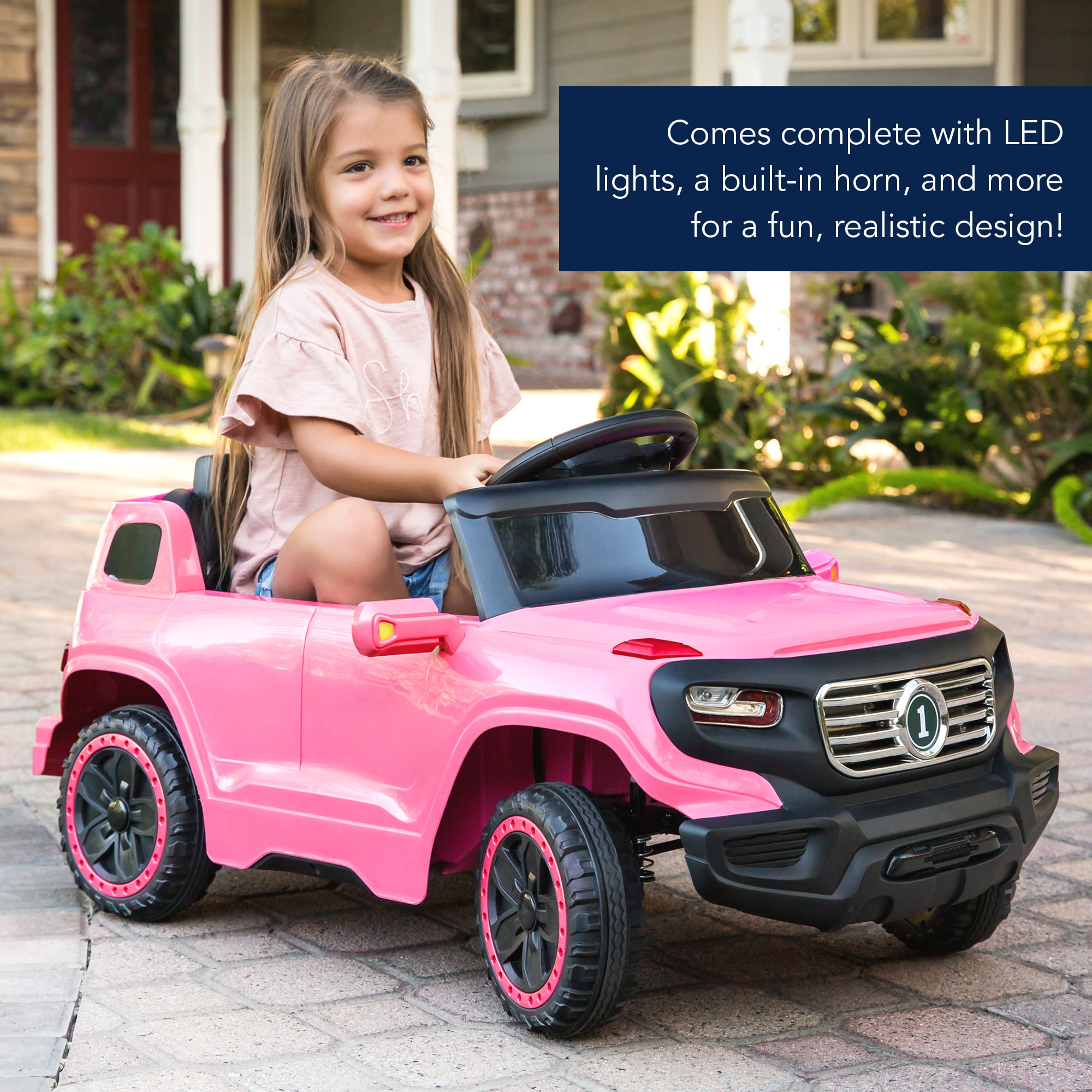 Best Choice Products 6V Kids Ride On Car Truck w/ Parent Control, 3 Speeds, LED Headlights, MP3 Player, Horn - Pink - image 2 of 7