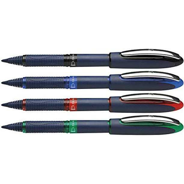 merknaam Samuel Taille Schneider One Business Rollerball Pen, 0.6 mm Ultra-Smooth Tip, Blue  Barrel, Four-Pack, One Each of: Black, Red, Blue, Green (183094) -  Walmart.com